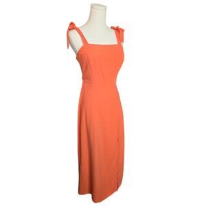 NWT GB Orange Tie Strap Side Slit Dress